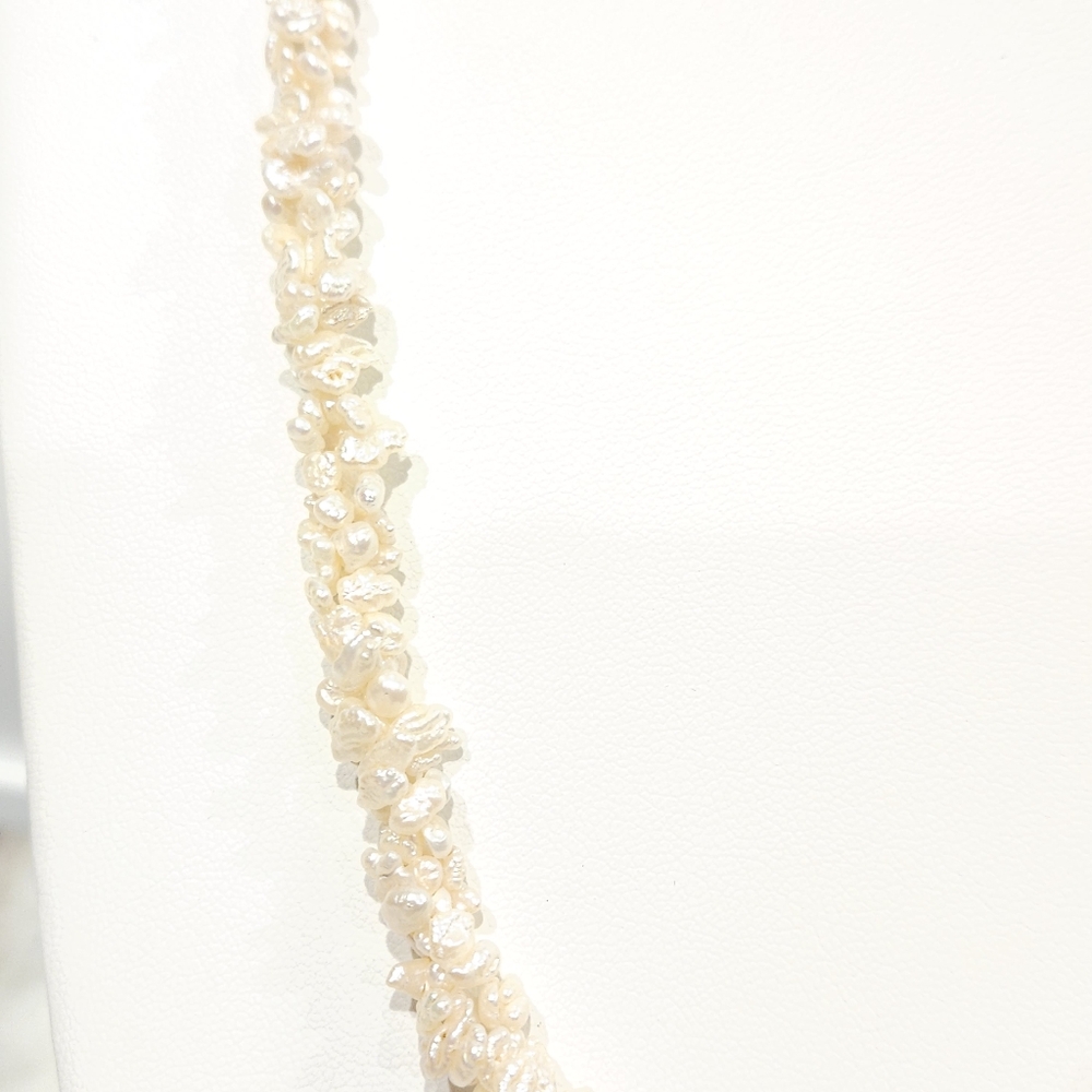 Vintage Pearl Necklace Genuine Freshwater Pearl 30" Beaded Multistrand Cream - Picture 8 of 16